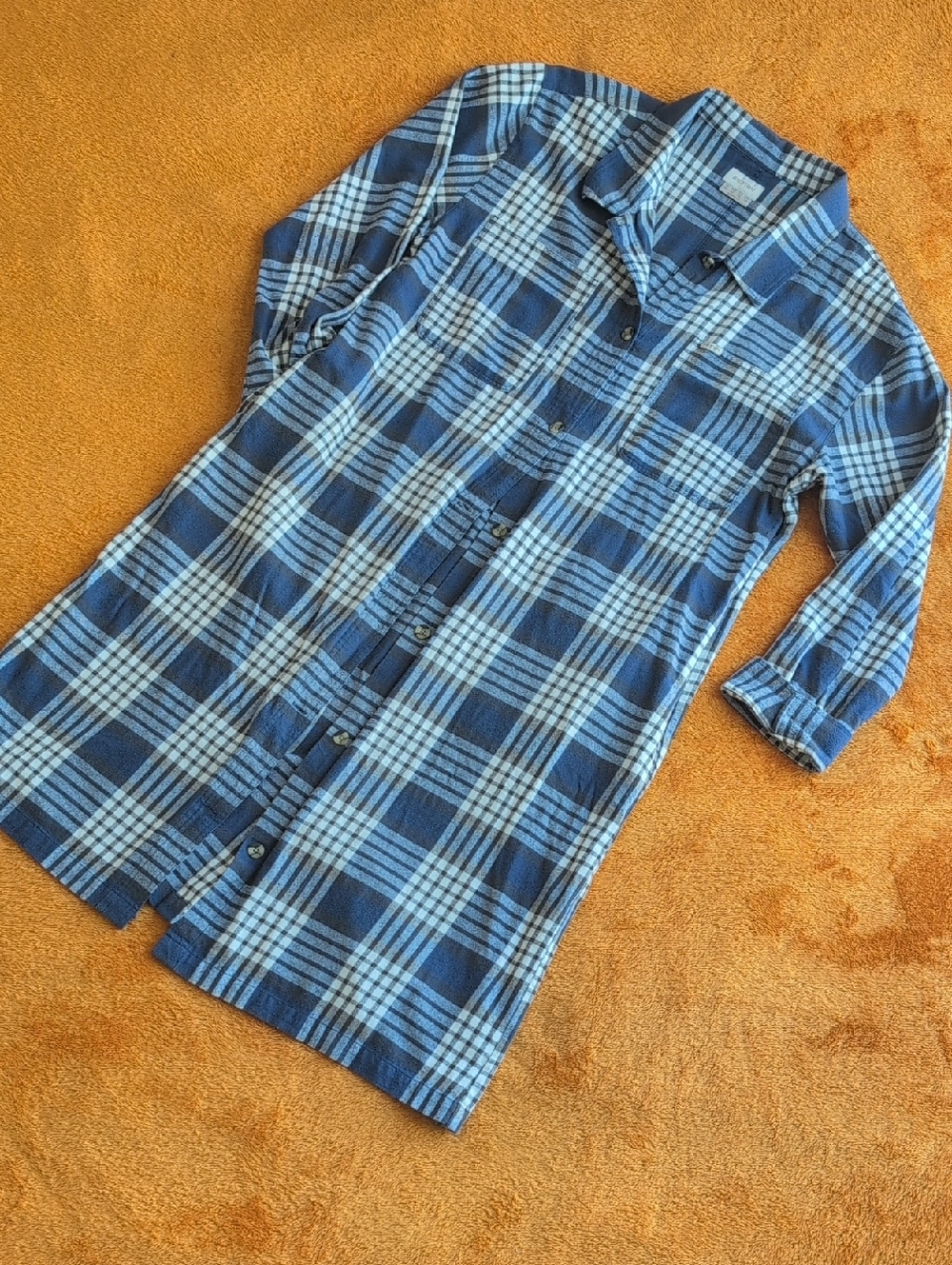 Brixton Blue and White Plaid Shirt Dress